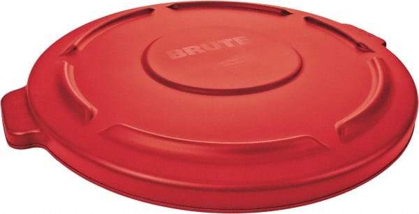 Rubbermaid - Round Lid for Use with 20 Gal Round Trash Cans - Red, Polyethylene, For Brute Trash Cans - Exact Tool & Supply