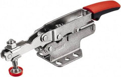 Bessey - 450 Lb Holding Capacity, Horizontal Handle, Manual Hold Down Toggle Clamp - U-Bar, Flanged Base, Carbon Steel - Exact Tool & Supply