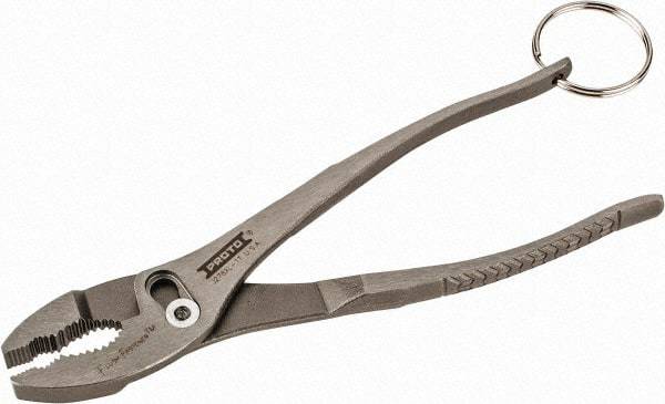 Proto - 8" OAL, 2-3/32" Jaw Length, 1-5/16" Jaw Width, Tethered, Slip Joint Pliers - 2 Positions, Slip Joint Head, Slip Joint Plier Tool - Exact Tool & Supply