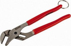 Proto - 10" OAL, 1-19/32" Jaw Width, 6 Position Tethered Tongue & Groove Pliers - V-Jaws, Vinyl Handles - Exact Tool & Supply
