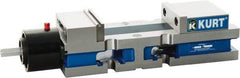 Kurt - 4" Jaw Width, 6" Jaw Opening Capacity, Horizontal Stationary Machine Vise - Reverse Hydraulic Operation, 7,800 Lb Capacity, 1 Station, 13.985" Long x 3.4900" High x 1-15/64" Deep, 1.235" Jaw Height, Ductile Iron - Exact Tool & Supply