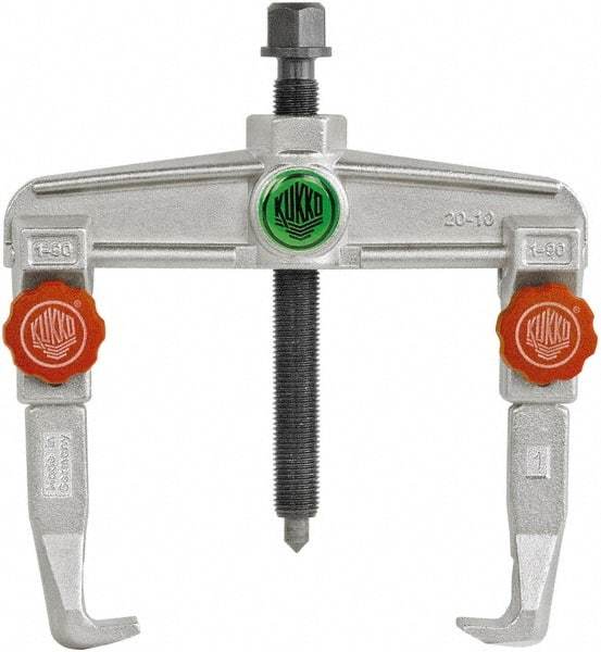 KUKKO - 2 Jaw, 1-7/16" to 4-3/4" Spread, 5 Ton Capacity, Reversible Puller - 3.94" Reach, 7-3/4" Long, For Gears, Bearings, Pulleys, Bushings, Seals - Exact Tool & Supply