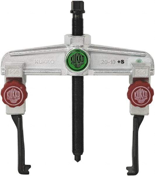KUKKO - 2 Jaw, 1-7/16" to 3-9/16" Spread, 5 Ton Capacity, Reversible Puller - 3.94" Reach, 7-3/4" Long, For Gears, Bearings, Pulleys, Bushings, Seals - Exact Tool & Supply