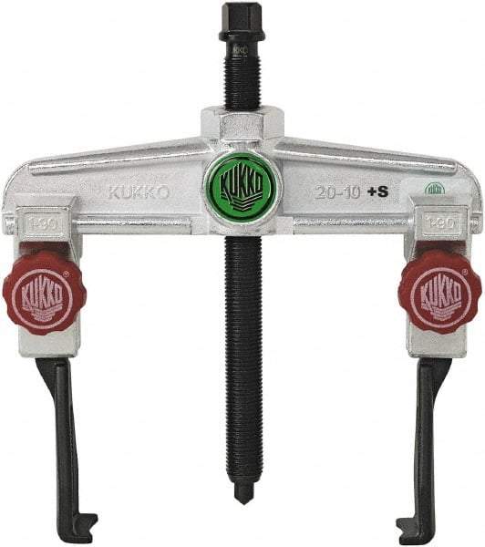 KUKKO - 2 Jaw, 1-7/16" to 4-3/4" Spread, 5 Ton Capacity, Reversible Puller - 3.94" Reach, 7-3/4" Long, For Gears, Bearings, Pulleys, Bushings, Seals - Exact Tool & Supply