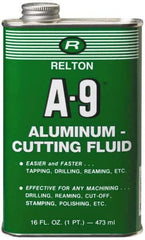 Relton - A-9, 1 Pt Bottle Cutting Fluid - Semisynthetic, For Broaching, Drilling, Milling, Reaming, Sawing, Tapping, Threading - Exact Tool & Supply