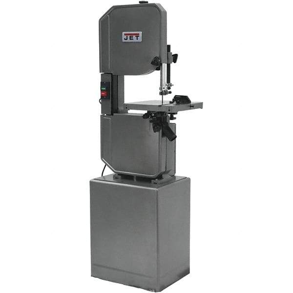 Jet - 13-1/2 Inch Throat Capacity, Step Pulley Vertical Bandsaw - 3300 (Wood), 39, 57, 78, 107, 142, 196, 278 (Metal) SFPM, 1 HP, Single Phase - Exact Tool & Supply