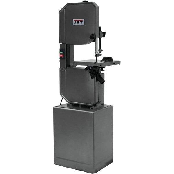 Jet - 13-1/2 Inch Throat Capacity, Step Pulley Vertical Bandsaw - 3300 (Wood), 39, 57, 78, 107, 142, 196, 278 (Metal) SFPM, 1 HP, Three Phase - Exact Tool & Supply