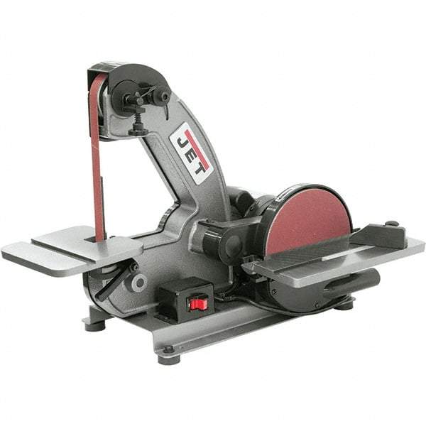 Jet - 42 Inch Long x 1 Inch Wide Belt, 8 Inch Diameter, Vertical Combination Sanding Machine - 3,000 Ft./min Belt Speed, 1/3 HP, Single Phase - Exact Tool & Supply