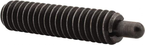 Vlier - 1/4-20, 1" Thread Length, 3/16" Plunger Projection, Steel Threaded Spring Plunger - 0.117 - 0.118" Max Plunger Diam, 1" Plunger Length, 3 Lb Init End Force, 13 Lb Final End Force - Exact Tool & Supply