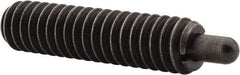 Vlier - 1/4-20, 1" Thread Length, 3/16" Plunger Projection, Steel Threaded Spring Plunger - 0.117 - 0.118" Max Plunger Diam, 1" Plunger Length, 3 Lb Init End Force, 13 Lb Final End Force - Exact Tool & Supply