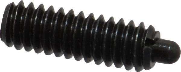 Vlier - 1/4-20, 3/4" Thread Length, 1/8" Plunger Projection, Steel Threaded Spring Plunger - 0.117 - 0.118" Max Plunger Diam, 3/4" Plunger Length, 2 Lb Init End Force, 9 Lb Final End Force - Exact Tool & Supply