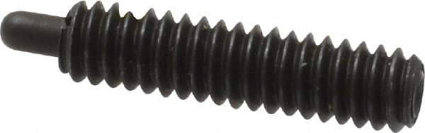 Vlier - 1/4-20, 1" Thread Length, 3/16" Plunger Projection, Steel Threaded Spring Plunger - 0.117 - 0.118" Max Plunger Diam, 1" Plunger Length, 3 Lb Init End Force, 13 Lb Final End Force - Exact Tool & Supply