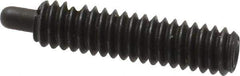 Vlier - 1/4-20, 1" Thread Length, 3/16" Plunger Projection, Steel Threaded Spring Plunger - 0.117 - 0.118" Max Plunger Diam, 1" Plunger Length, 3 Lb Init End Force, 13 Lb Final End Force - Exact Tool & Supply
