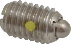 Vlier - 1/2-13, 3/4" Thread Length, 0.151" Plunger Projection, Stainless Steel Threaded Spring Plunger - 1/4" Max Plunger Diam, 0.75" Plunger Length, 5 Lb Init End Force, 28 Lb Final End Force - Exact Tool & Supply