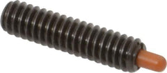 Vlier - 1/4-20, 1" Thread Length, 3/16" Plunger Projection, Steel Threaded Spring Plunger - 0.116 - 0.118" Max Plunger Diam, 1" Plunger Length, 3 Lb Init End Force, 13 Lb Final End Force - Exact Tool & Supply