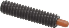 Vlier - 1/4-20, 1" Thread Length, 3/16" Plunger Projection, Steel Threaded Spring Plunger - 0.116 - 0.118" Max Plunger Diam, 1" Plunger Length, 1 Lb Init End Force, 4 Lb Final End Force - Exact Tool & Supply