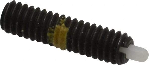 Vlier - 8-32, 5/8" Thread Length, 3/32" Plunger Projection, Steel Threaded Spring Plunger - 0.068 - 0.07" Max Plunger Diam, 5/8" Plunger Length, 0.7 Lb Init End Force, 2.3 Lb Final End Force - Exact Tool & Supply