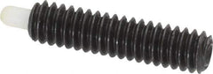 Vlier - 1/4-20, 1" Thread Length, 3/16" Plunger Projection, Steel Threaded Spring Plunger - 0.116 - 0.118" Max Plunger Diam, 1" Plunger Length, 3 Lb Init End Force, 13 Lb Final End Force - Exact Tool & Supply