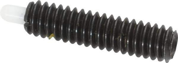 Vlier - 1/4-20, 1" Thread Length, 3/16" Plunger Projection, Steel Threaded Spring Plunger - 0.116 - 0.118" Max Plunger Diam, 1" Plunger Length, 1 Lb Init End Force, 4 Lb Final End Force - Exact Tool & Supply