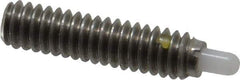 Vlier - 1/4-20, 1" Thread Length, 3/16" Plunger Projection, Stainless Steel Threaded Spring Plunger - 0.116 - 0.118" Max Plunger Diam, 1" Plunger Length, 3 Lb Init End Force, 13 Lb Final End Force - Exact Tool & Supply
