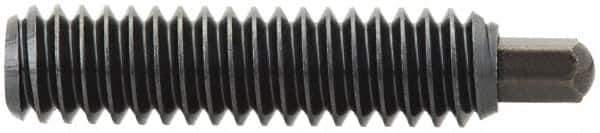 Vlier - 5/8-11, 1-1/2" Thread Length, 5/16" Plunger Projection, Steel Threaded Spring Plunger - 5/16 (Hex)" Max Plunger Diam, 1-1/2" Plunger Length, 10.5 Lb Init End Force, 25.5 Lb Final End Force, 5/16" Hex - Exact Tool & Supply