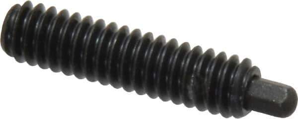 Vlier - 1/4-20, 1" Thread Length, 3/16" Plunger Projection, Steel Threaded Spring Plunger - 1/8 (Hex)" Max Plunger Diam, 1" Plunger Length, 3 Lb Init End Force, 13 Lb Final End Force, 1/8" Hex - Exact Tool & Supply