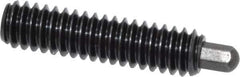 Vlier - 1/4-20, 1" Thread Length, 3/16" Plunger Projection, Steel Threaded Spring Plunger - 1/8 (Hex)" Max Plunger Diam, 1" Plunger Length, 1 Lb Init End Force, 4 Lb Final End Force, 1/8" Hex - Exact Tool & Supply