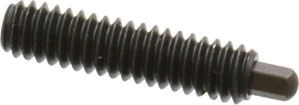 Vlier - 1/4-20, 1" Thread Length, 3/16" Plunger Projection, Steel Threaded Spring Plunger - 1/8 (Hex)" Max Plunger Diam, 1" Plunger Length, 1 Lb Init End Force, 4 Lb Final End Force, 1/8" Hex - Exact Tool & Supply
