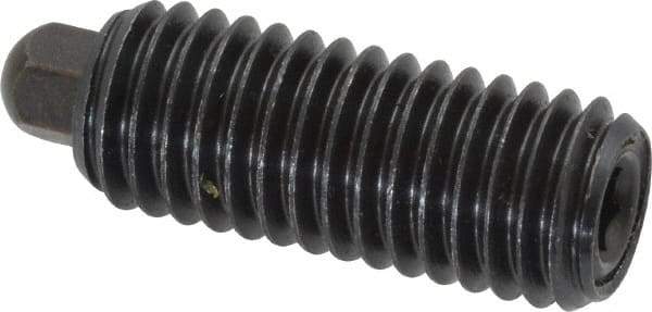 Vlier - 3/8-16, 1-1/8" Thread Length, 3/16" Plunger Projection, Steel Threaded Spring Plunger - 3/16 (Hex)" Max Plunger Diam, 1-1/8" Plunger Length, 5.5 Lb Init End Force, 14.5 Lb Final End Force, 3/16" Hex - Exact Tool & Supply