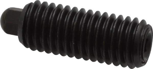 Vlier - 1/2-13, 1-1/4" Thread Length, 1/4" Plunger Projection, Steel Threaded Spring Plunger - 1/4 (Hex)" Max Plunger Diam, 1-1/4" Plunger Length, 6.6 Lb Init End Force, 17.4 Lb Final End Force, 1/4" Hex - Exact Tool & Supply