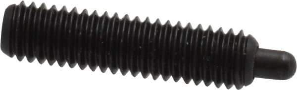 Vlier - 10-32, 3/4" Thread Length, 1/8" Plunger Projection, Steel Threaded Spring Plunger - 0.091 - 0.092" Max Plunger Diam, 3/4" Plunger Length, 2.9 Lb Init End Force, 11.1 Lb Final End Force, 0.063" Hex - Exact Tool & Supply