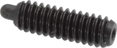 Vlier - 1/4-20, 3/4" Thread Length, 1/8" Plunger Projection, Steel Threaded Spring Plunger - 0.117 - 0.118" Max Plunger Diam, 3/4" Plunger Length, 2 Lb Init End Force, 9 Lb Final End Force, 0.079" Hex - Exact Tool & Supply