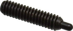 Vlier - 1/4-20, 1" Thread Length, 3/16" Plunger Projection, Steel Threaded Spring Plunger - 0.117 - 0.118" Max Plunger Diam, 1" Plunger Length, 3 Lb Init End Force, 13 Lb Final End Force, 0.079" Hex - Exact Tool & Supply