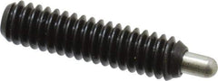 Vlier - 1/4-20, 1" Thread Length, 3/16" Plunger Projection, Steel Threaded Spring Plunger - 0.117 - 0.118" Max Plunger Diam, 1" Plunger Length, 1 Lb Init End Force, 4 Lb Final End Force, 0.079" Hex - Exact Tool & Supply