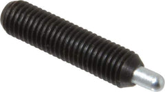 Vlier - 1/4-28, 1" Thread Length, 3/16" Plunger Projection, Steel Threaded Spring Plunger - 0.117 - 0.118" Max Plunger Diam, 1" Plunger Length, 1 Lb Init End Force, 4 Lb Final End Force, 0.079" Hex - Exact Tool & Supply