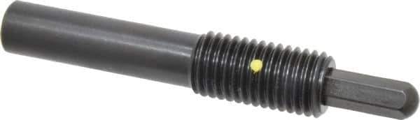 Vlier - 3/4-10, 1-1/2" Thread Length, 1" Plunger Projection, Steel Threaded Spring Plunger - 0.3800 (Hex)" Max Plunger Diam, Long, 5.25" Plunger Length, 4 Lb Init End Force, 35 Lb Final End Force, 0.38" Hex - Exact Tool & Supply