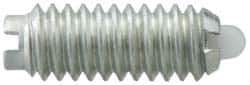 Vlier - 8-32, 7/16" Thread Length, 0.052" Plunger Projection, Steel Threaded Spring Plunger - 0.07" Max Plunger Diam, 0.437" Plunger Length, 1.5 Lb Init End Force, 4.75 Lb Final End Force - Exact Tool & Supply