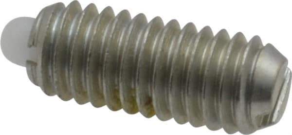 Vlier - 10-32, 0.468" Thread Length, 0.065" Plunger Projection, Steel Threaded Spring Plunger - 0.093" Max Plunger Diam, 0.468" Plunger Length, 1.75 Lb Init End Force, 6.25 Lb Final End Force - Exact Tool & Supply