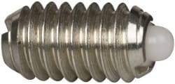 Vlier - 5/16-18, 9/16" Thread Length, 1/12" Plunger Projection, Steel Threaded Spring Plunger - 0.135" Max Plunger Diam, 0.562" Plunger Length, 1.25 Lb Init End Force, 4 Lb Final End Force - Exact Tool & Supply