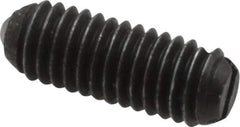 Vlier - 10-32, 0.094" Ball Diam, 0.513" Body Length, 0.025" Max Ball Reach, Threaded Ball Plunger - Steel Body, Steel Ball, 1.5 Lb Initial End Force, 3 Lb Final End Force, Locking Element - Exact Tool & Supply