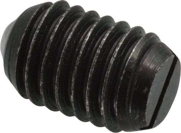 Vlier - 1/2-13, 0.281" Ball Diam, 0.75" Body Length, 0.072" Max Ball Reach, Threaded Ball Plunger - Steel Body, Steel Ball, 6 Lb Initial End Force, 12 Lb Final End Force, Locking Element - Exact Tool & Supply