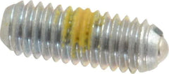 Vlier - 10-32, 0.094" Ball Diam, 0.513" Body Length, 0.025" Max Ball Reach, Threaded Ball Plunger - Steel Body, Steel Ball, 0.5 Lb Initial End Force, 1.5 Lb Final End Force, Locking Element - Exact Tool & Supply