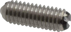 Vlier - 10-32, 0.094" Ball Diam, 0.513" Body Length, 0.025" Max Ball Reach, Threaded Ball Plunger - Stainless Steel Body, Stainless Steel Ball, 1.5 Lb Initial End Force, 3 Lb Final End Force - Exact Tool & Supply