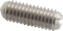 Vlier - 10-32, 0.094" Ball Diam, 0.513" Body Length, 0.025" Max Ball Reach, Threaded Ball Plunger - Stainless Steel Body, Stainless Steel Ball, 0.5 Lb Initial End Force, 1.5 Lb Final End Force, Locking Element - Exact Tool & Supply