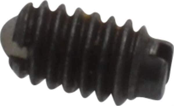 Vlier - 4-48, 0.062" Ball Diam, 0.187" Body Length, 0.02" Max Ball Reach, Threaded Ball Plunger - Steel Body, Nylon Ball, 0.13 Lb Initial End Force, 0.5 Lb Final End Force, Locking Element - Exact Tool & Supply