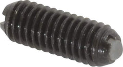 Vlier - 10-32, 0.094" Ball Diam, 0.513" Body Length, 0.025" Max Ball Reach, Threaded Ball Plunger - Steel Body, Nylon Ball, 1.5 Lb Initial End Force, 3 Lb Final End Force - Exact Tool & Supply