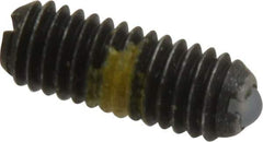 Vlier - 10-32, 0.094" Ball Diam, 0.513" Body Length, 0.025" Max Ball Reach, Threaded Ball Plunger - Steel Body, Nylon Ball, 1.5 Lb Initial End Force, 3 Lb Final End Force, Locking Element - Exact Tool & Supply
