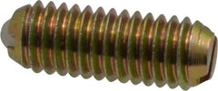 Vlier - 10-32, 0.094" Ball Diam, 0.513" Body Length, 0.025" Max Ball Reach, Threaded Ball Plunger - Steel Body, Nylon Ball, 2 Lb Initial End Force, 5 Lb Final End Force - Exact Tool & Supply