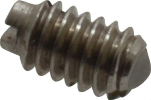 Vlier - 4-48, 0.062" Ball Diam, 0.187" Body Length, 0.02" Max Ball Reach, Threaded Ball Plunger - Stainless Steel Body, Nylon Ball, 0.13 Lb Initial End Force, 0.5 Lb Final End Force - Exact Tool & Supply