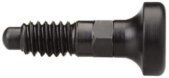 Vlier - 1/4-20, 0.16" Max Plunger Diam, 0.12 Lb Init to 0.36 Lb Final End Force, Knob Handle Plunger - Delrin Knob, 0.63" Body Length, 1/2" Length Under Head/Shoulder, 0.13" Plunger Projection - Exact Tool & Supply